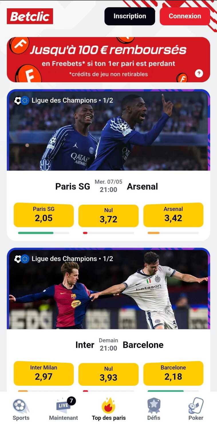 Betclic Homepage 