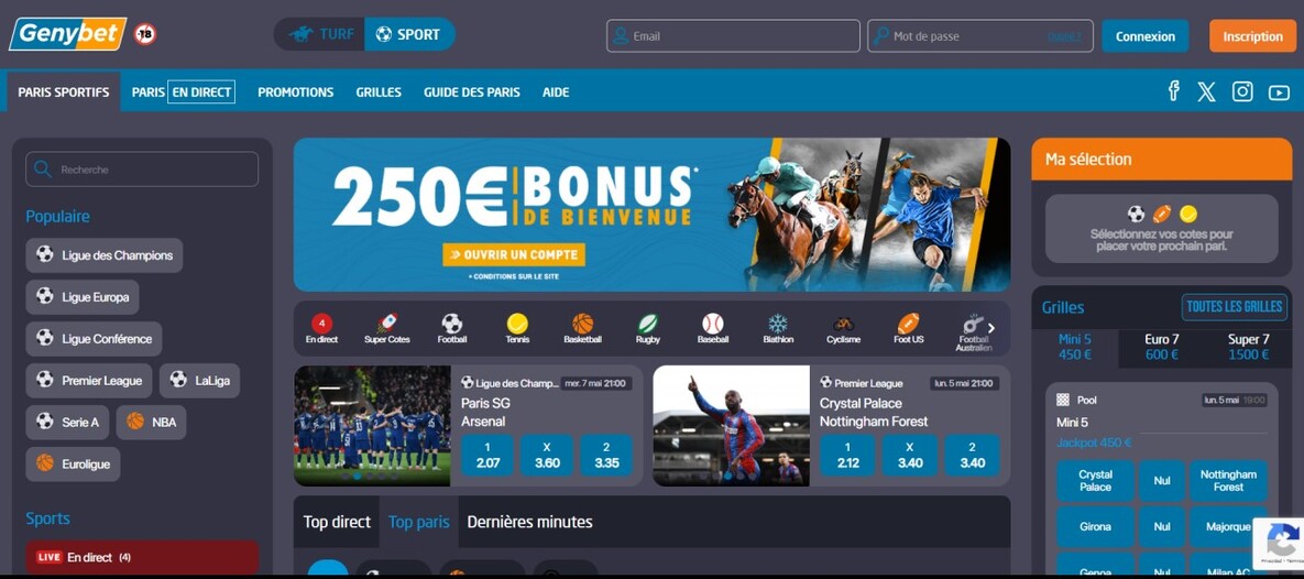 Genybet Homepage 
