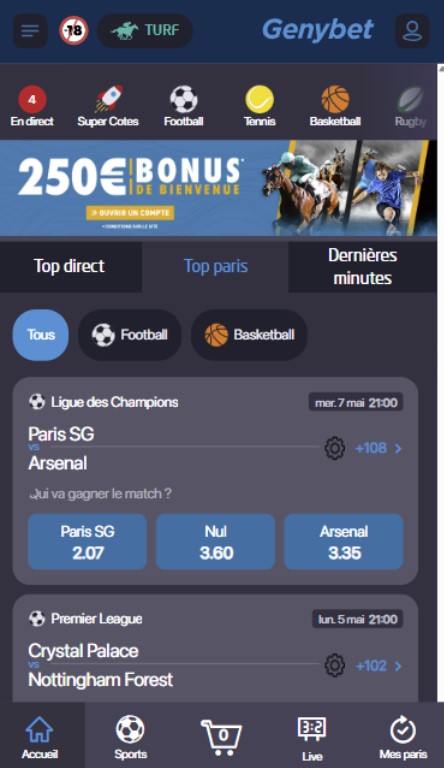 Genybet Homepage