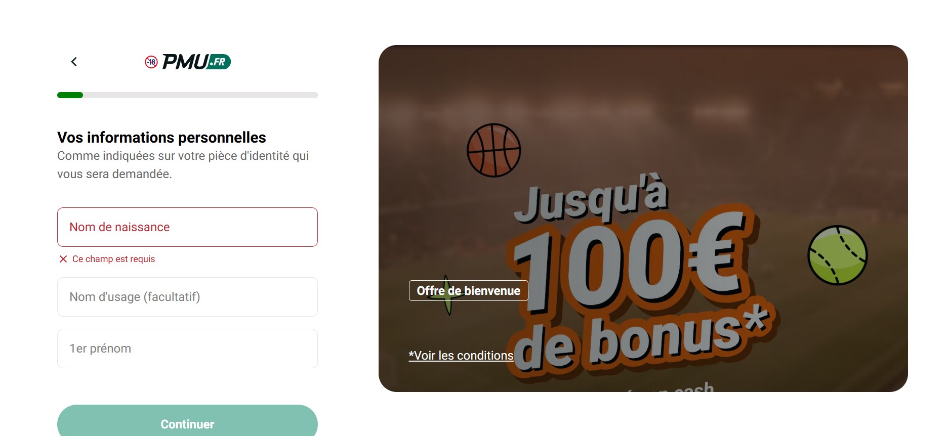 Inscription PMU