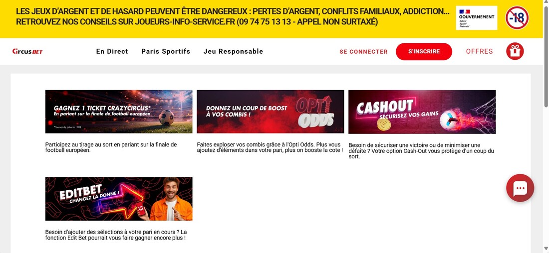 Offres Circusbet