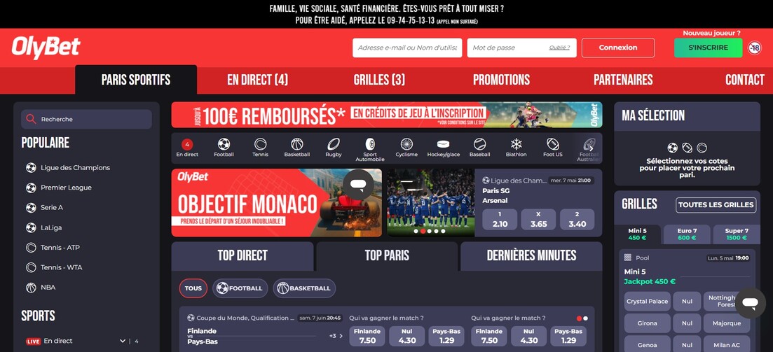 Olybet Homepage