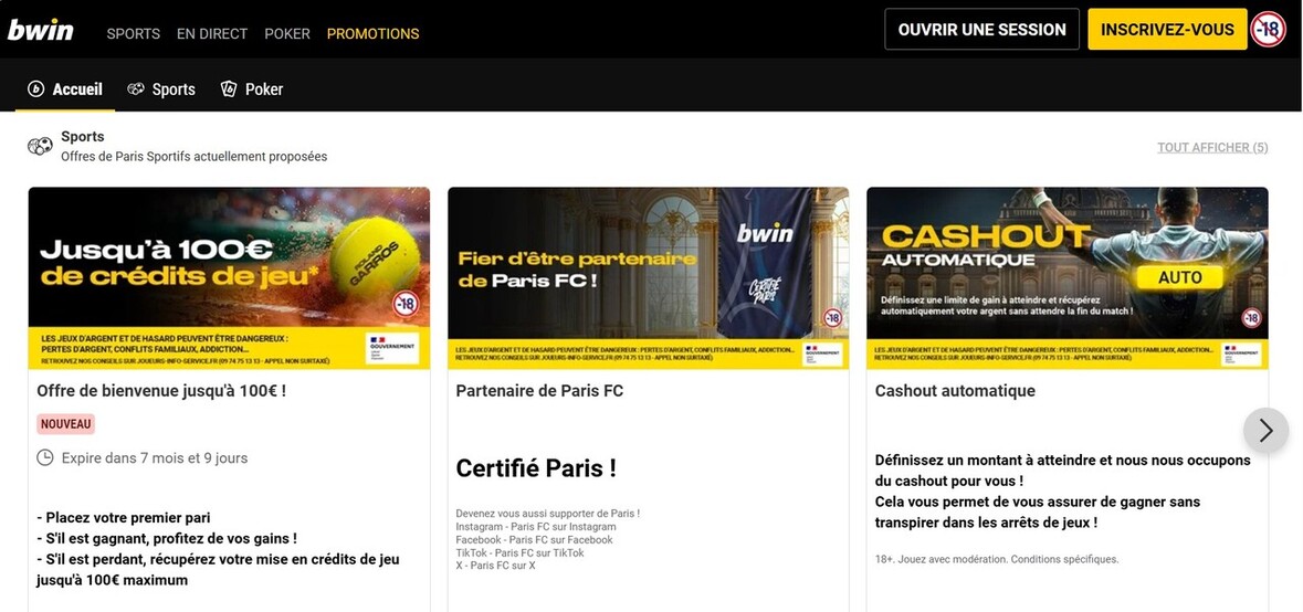 Promotions Bwin 