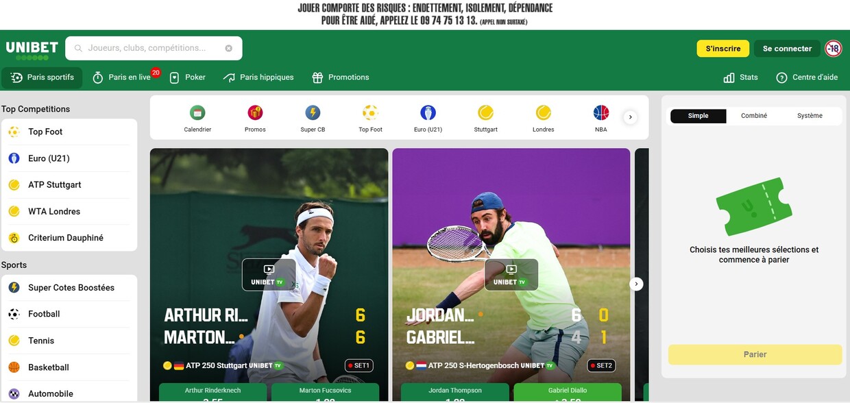 Unibet Homepage France