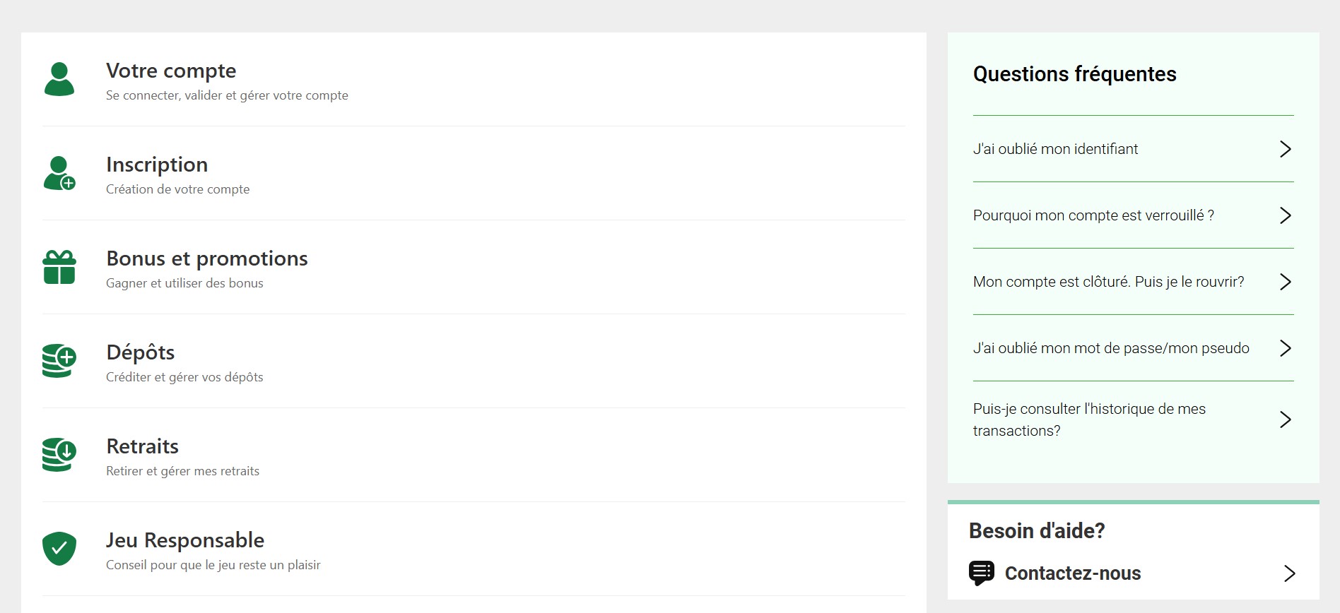 Centre d'aide Unibet France