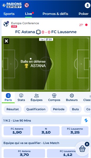 Live BEtting PArions Sport fr