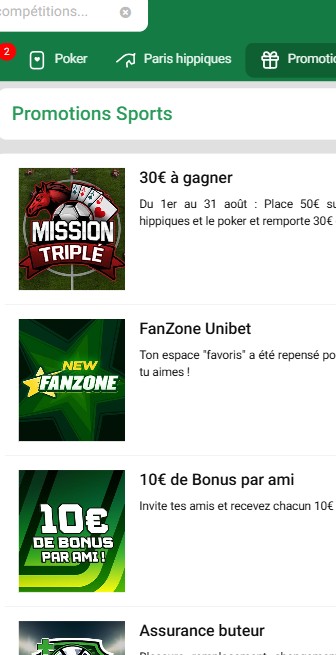 Live Betting Unibet France