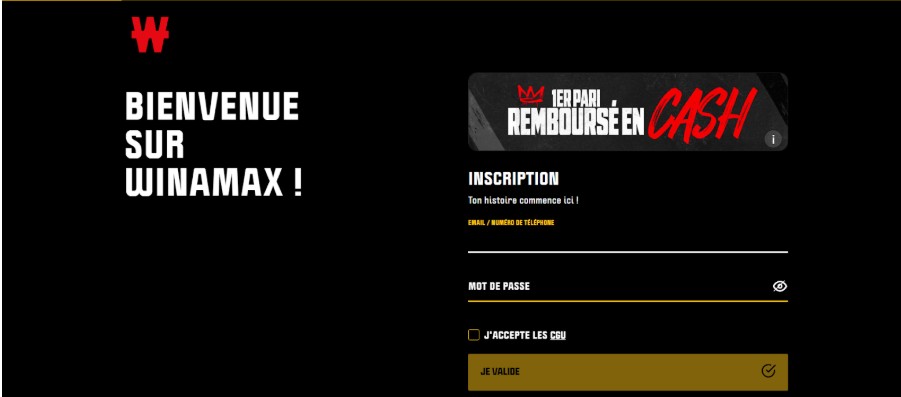 Inscription Winamax France Étape2
