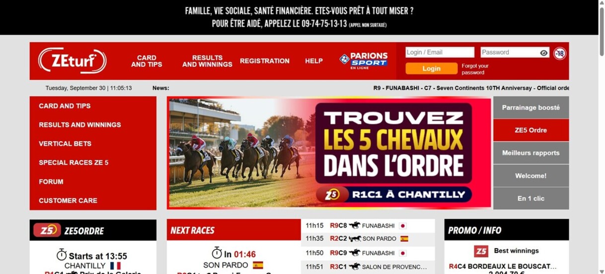 Zeturf Page Principal France