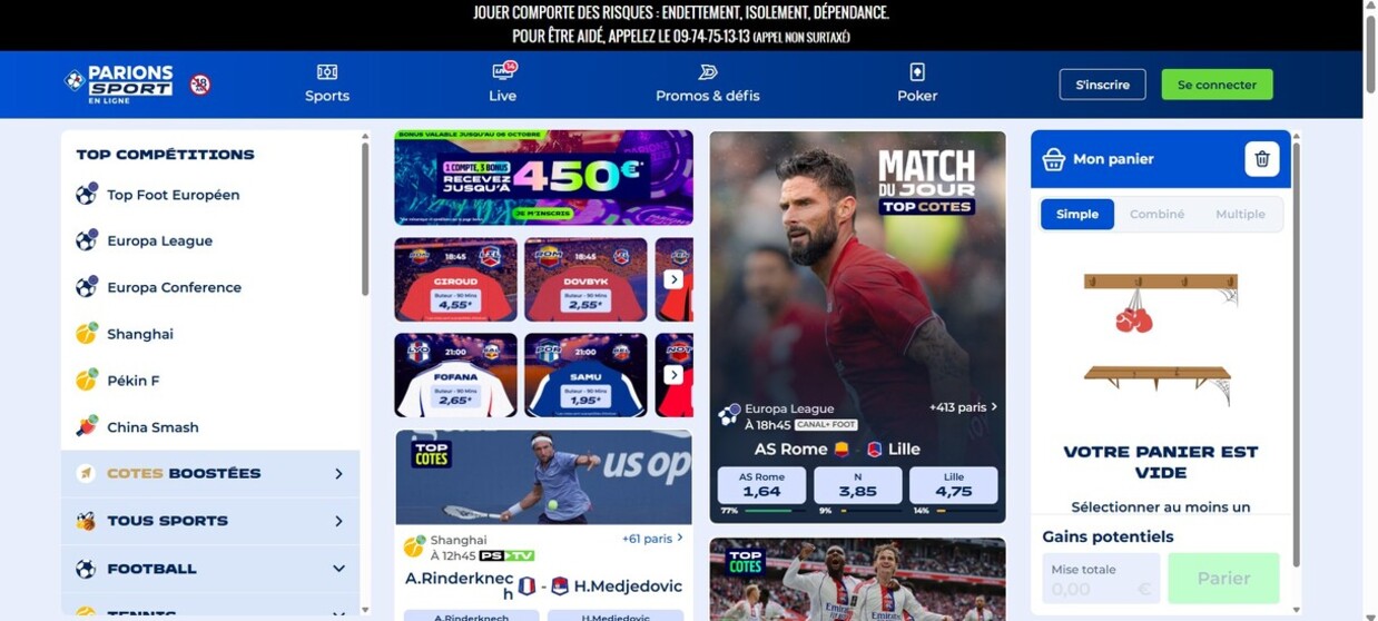 Parions Sport France Page Principale