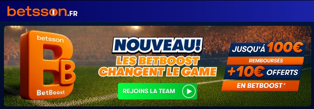 Bonus Betsson France 100⏠+ 10⏠pc