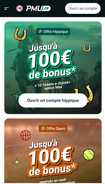 PMU France 100€ Bonus mobile