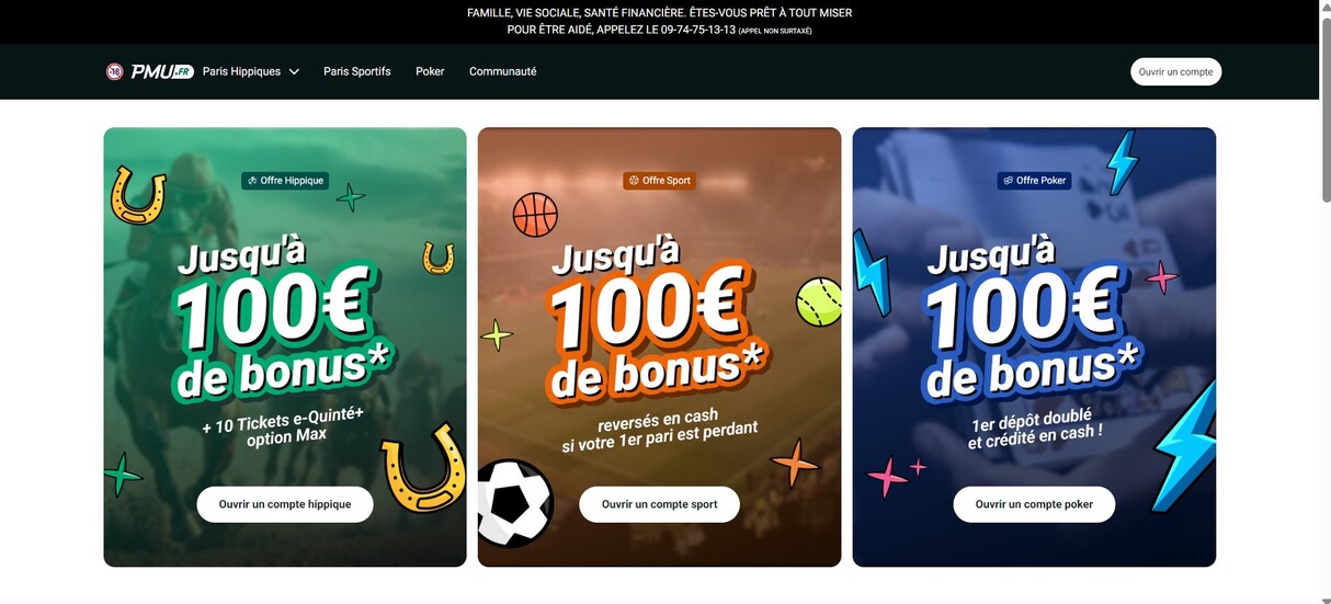 PMU France 100€ Bonus pc