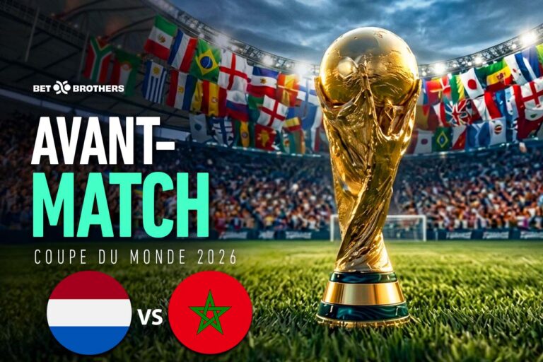 Affiche des seizièmes de finale entre les Pays-Bas et le Maroc.