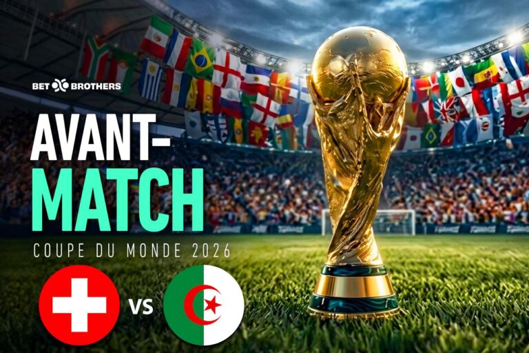 Affiche des seizièmes de finale entre la Suisse et l'Algérie.